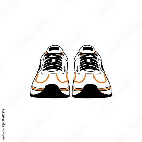 White Sneakers Front View Minimal Line Art Sport Shoes Footwear Vector

Keywords: sneakers, sport shoes, footwear, running shoes, casual shoes, athletic shoes, fitness concept, fashion footwear, str