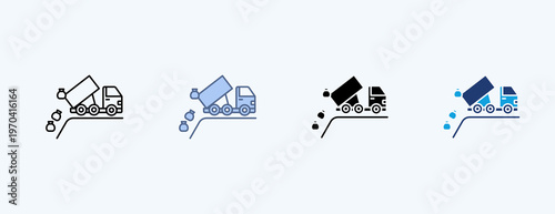 Landfill Site Multiple Icon Illustration Vector
