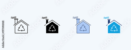Recycling Center Multiple Icon Illustration Vector