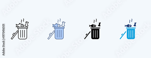 Food Waste Multiple Icon Illustration Vector