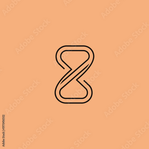 Abstract Hourglass Symbol with Flowing Lines.