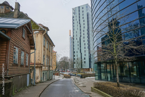 Old wooden houses meets modern architecture