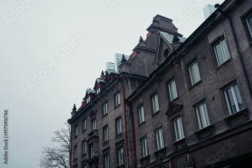 Old stone building with decorative roofline