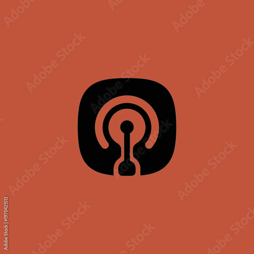 Abstract Podcast Icon Symbol Representing Audio Broadcast.