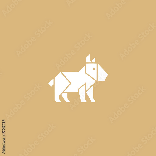 Origami Dog Paper Craft Geometric Animal Illustration.