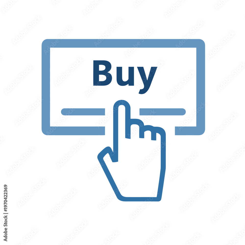 Obraz premium Blue button icon with 