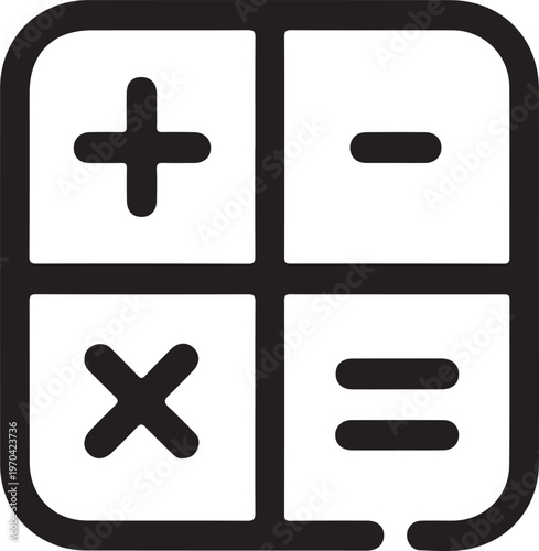 math logo grid of plus minus multiply equals arithmetic icon