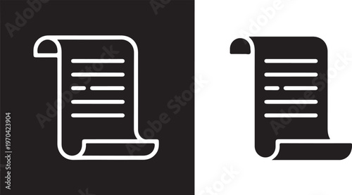 scroll document emblem set for history archive and legal design use