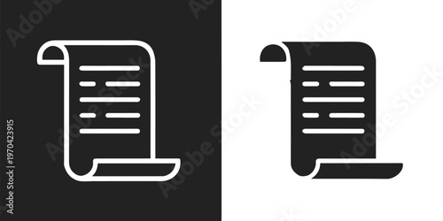 scroll icon set with parchment and document glyphs vector pack