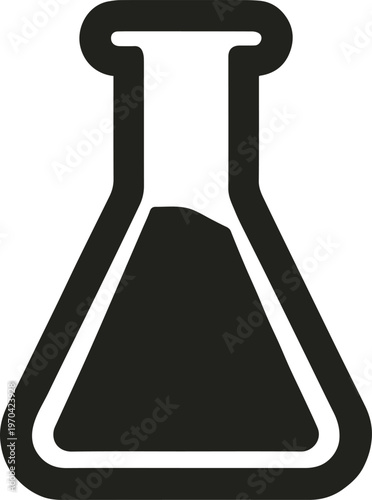 flask laboratory chemistry symbol erlenmeyer experiment icon vector