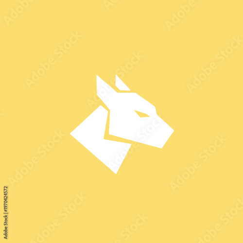 Minimalist White Wolf Head Logo Design.