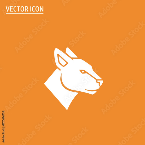 White Wolf Head Icon Vector Illustration.