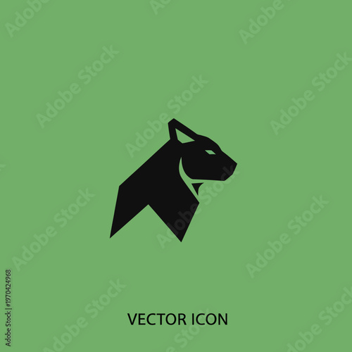 Stylized Black Panther Head Geometric Logo Design.