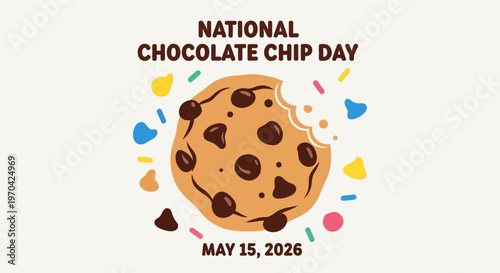 Delicious Chocolate Chip Cookie Celebration for National Chocolate Chip Day, isolated on background