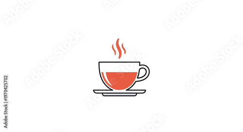 Hot Beverage in a Cup with Steam Rising.