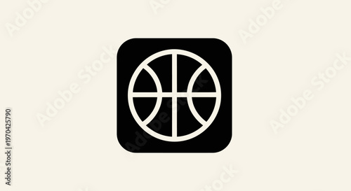 Minimalist Basketball Icon Design Simple Sport Symbol.