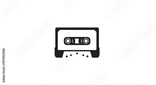 Retro Audio Cassette Tape Icon Simple Design.