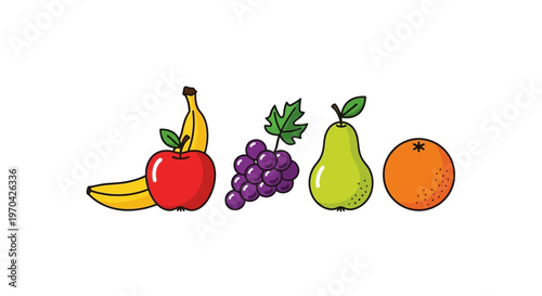 Assortment of Fresh Fruits Displayed Together.