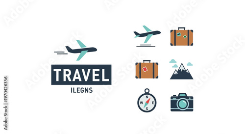 Travel Icons and Graphics for Tourism and Adventure.