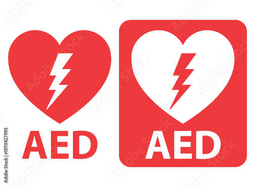 Automated External Defibrillator AED Icon Banner