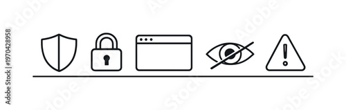 Online privacy awareness and secure browsing habits for protecting personal data and avoiding digital risks in everyday internet use, shield, lock