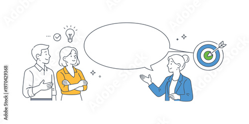 A simple clarity in communication scenario where professionals exchange information in a direct and understandable way without confusion, using a