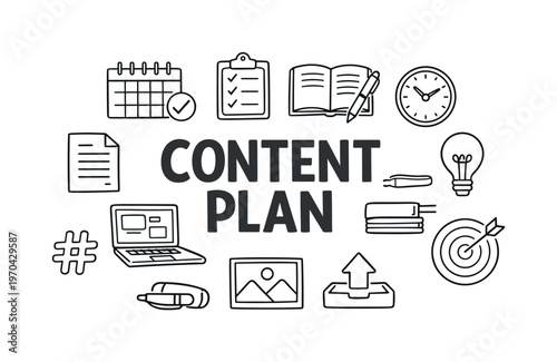 Clear content planning and editorial calendar strategy concept focused on scheduling posts, organizing ideas and maintaining consistent publishing