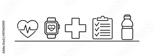 Healthcare monitoring and preventive wellness tracking for maintaining physical condition and supporting early detection of issues, heart pulse line