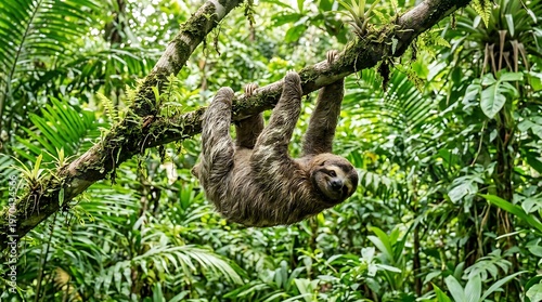 Sloth Jungle Tree Tropical Wildlife Scene