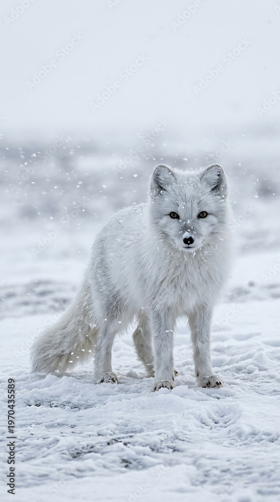 Obraz premium Arctic Fox Snow Rare Winter Wildlife