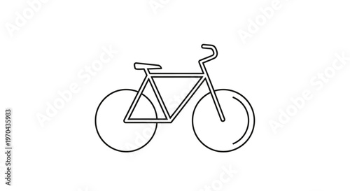 Minimalist Line Art Bicycle Icon Vector Illustration for Cycling, Sport, Fitness, and Eco-Friendly Urban Transport Design