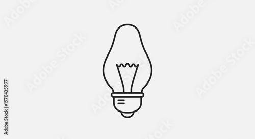 Outline Candelabra Light Bulb Icon - Energy, Illumination, and Idea Symbol. Vector Line Art for Web UI Elements