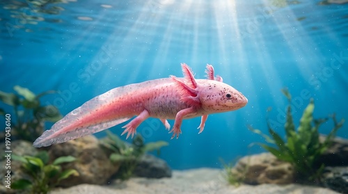 Axolotl Underwater Rare Exotic Aquatic Animal