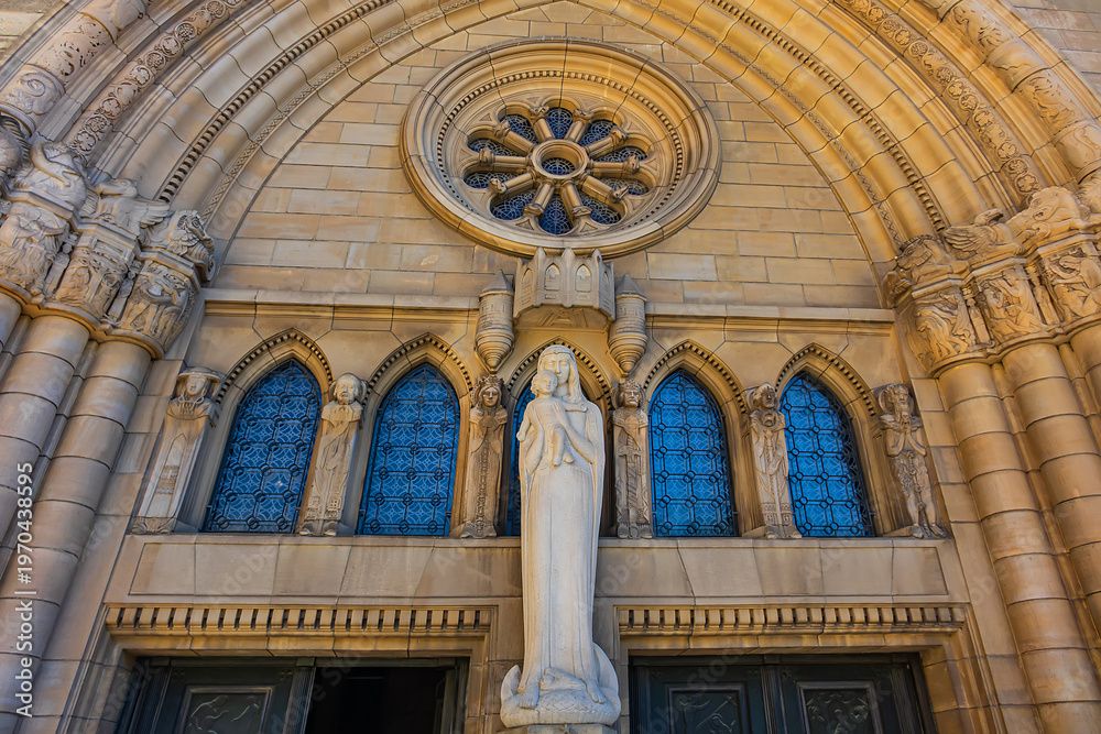 Fototapeta premium Notre Dame de Luxembourg Cathedral is a Roman Catholic cathedral. Cathedral was built between 1613 and 1621 by the Jesuits. Luxembourg City. Grand Duchy of Luxembourg.