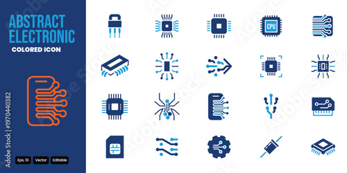 abstract electronic colored icon set vector design good for web and mobile app