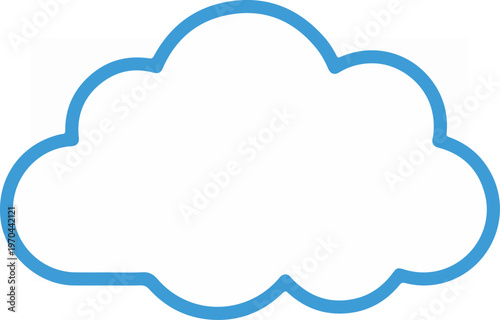 Blue outline cloud illustration representing weather and climate.
