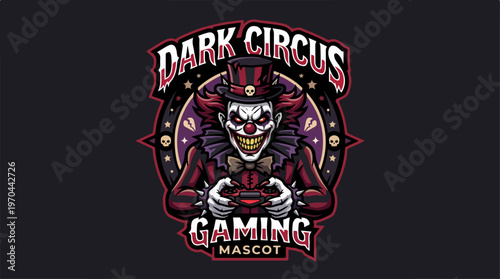 Dark Circus Gaming Mascot - A Spooky and Thrilling Design.