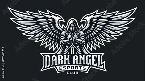 Dark Angel Esports Club Logo - A Powerful Emblem of Gaming.