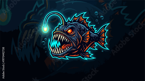 Deep Sea Anglerfish Illustration - A Fearsome Creature of the Abyss.