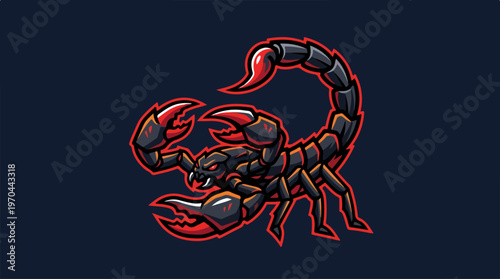 Intense Scorpion Illustration - A Detailed and Striking Design.