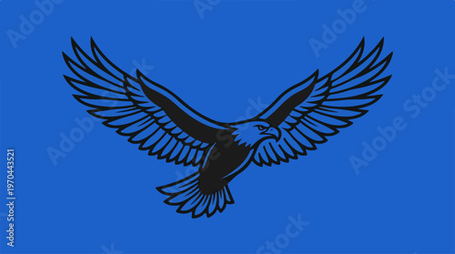 Majestic eagle soaring through the sky with outstretched wings.