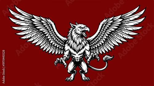 Majestic Griffin Emblem - A Symbol of Power and Grace.