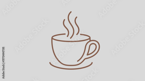 Steaming Coffee Cup - A Simple and Elegant Illustration.