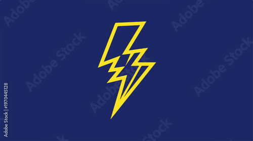 Yellow lightning bolt symbol on a dark blue background.