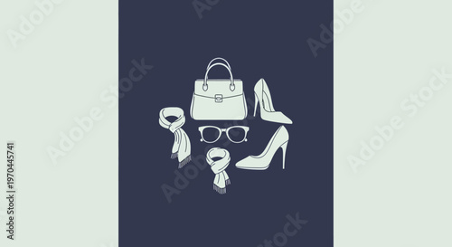 Elegant Fashion Accessories Collection Displayed Artfully.