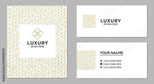 Elegant Luxury Business Card Design with Abstract Pattern.