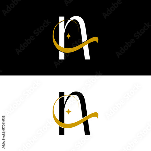 N and Noon Monogram Logo Vector Luxury Alphabet Branding Design