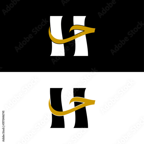 H and Haa Monogram Logo Vector Luxury Alphabet Branding Design