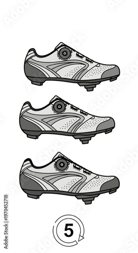Cycling Shoes Stacked, Sport Footwear, Outdoor Activity Gear, Bicycle Equipment