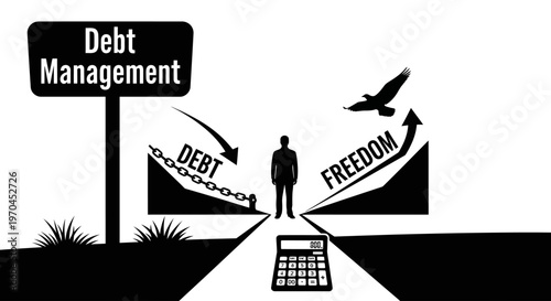 Debt Management to Financial Freedom Concept: Breaking Chains